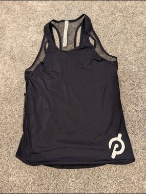 Lululemon x Peloton Black Mesh Racerback Workout Tank Top Size 4